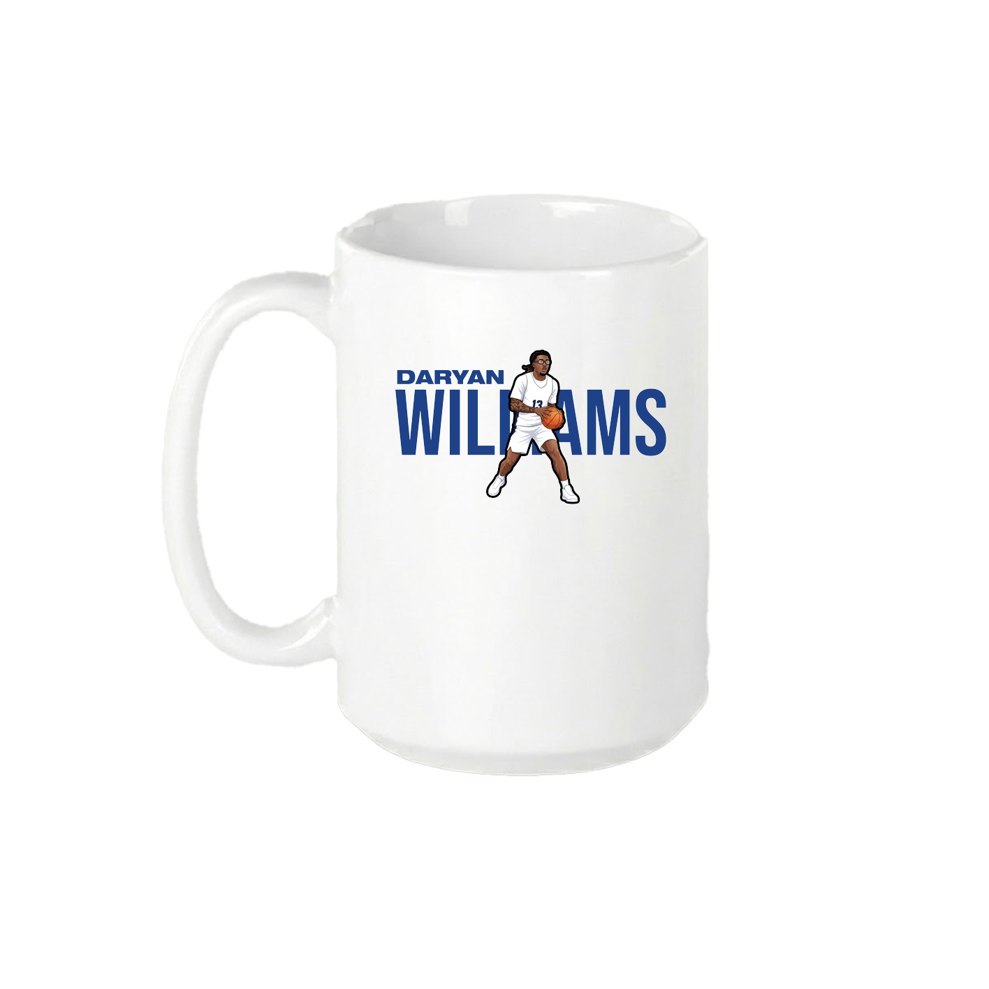 15oz Coffee Mug — Player Name in White