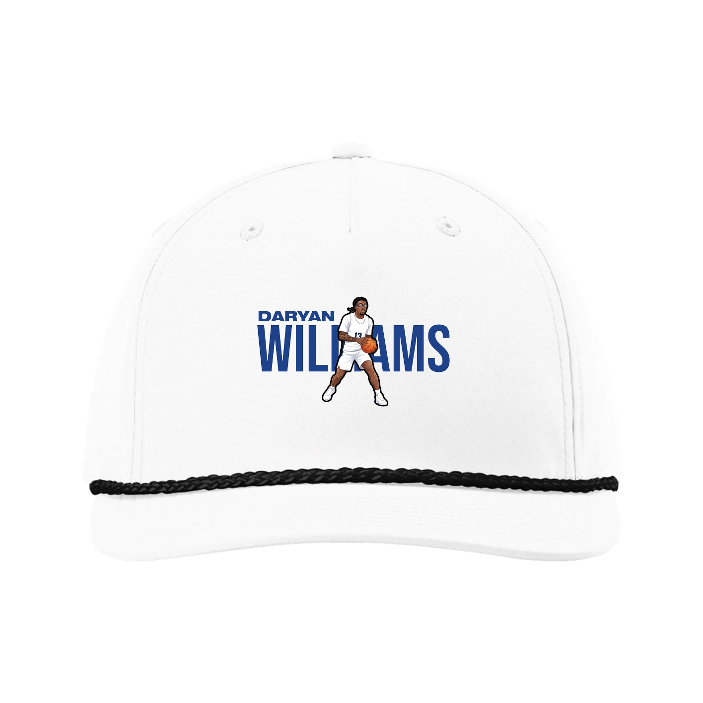 Five-Panel Classic Rope Cap — Player Name in White