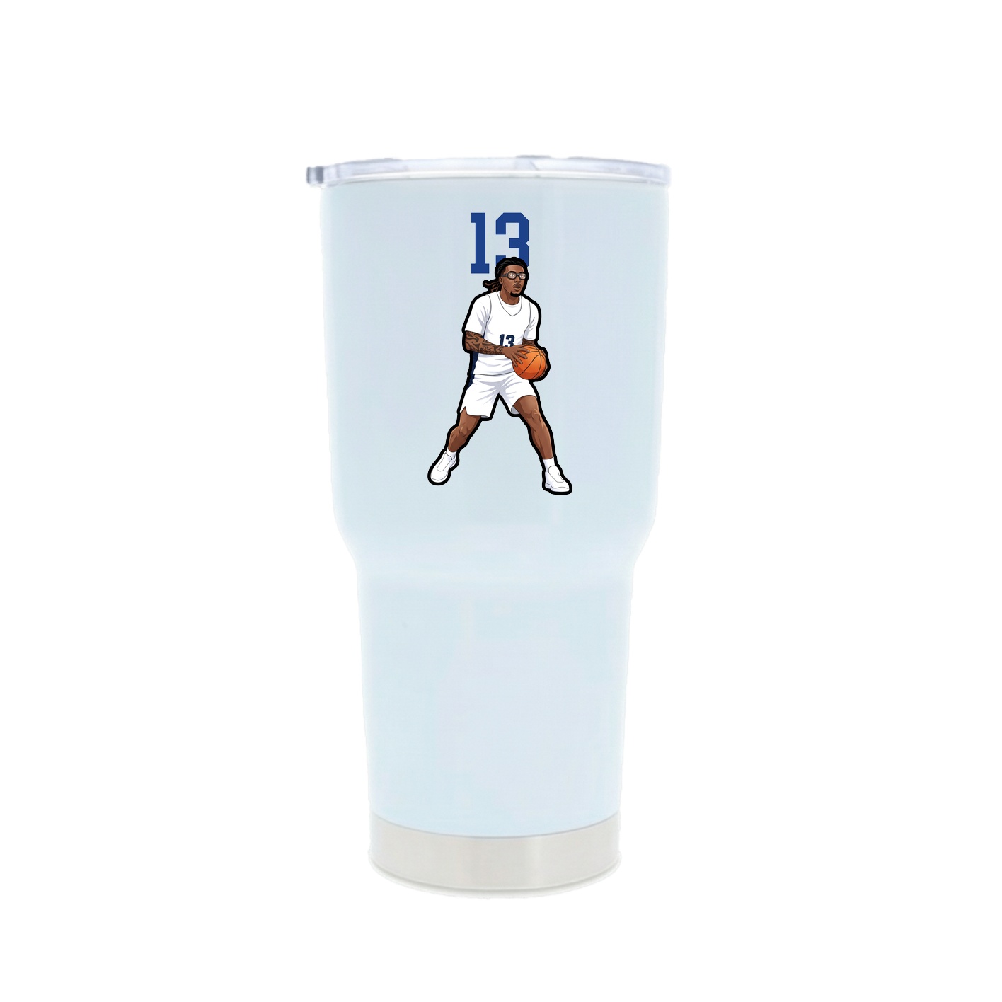 30oz Stainless Steel Tumbler — Number Top in White
