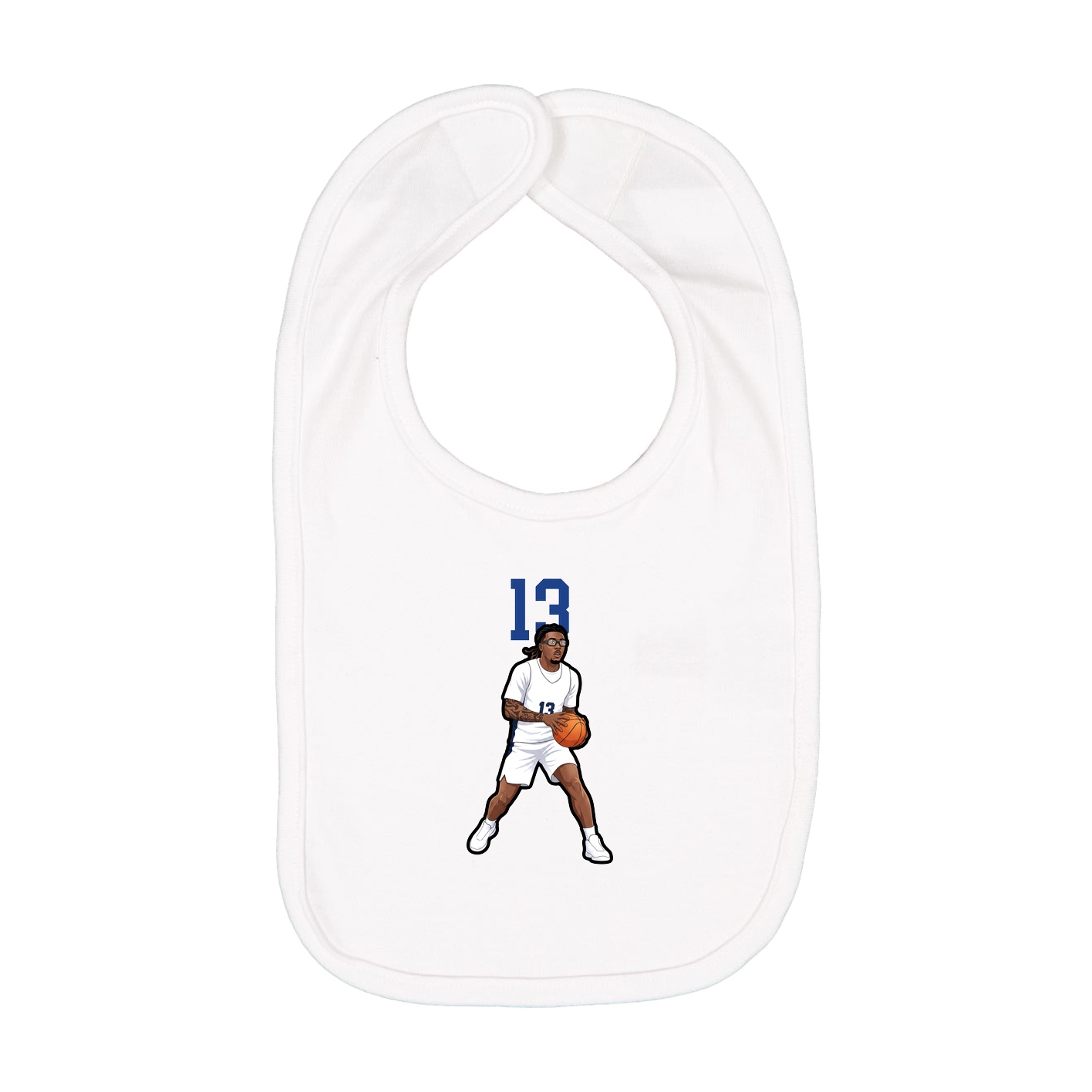 Infant Bib — Number Top in White