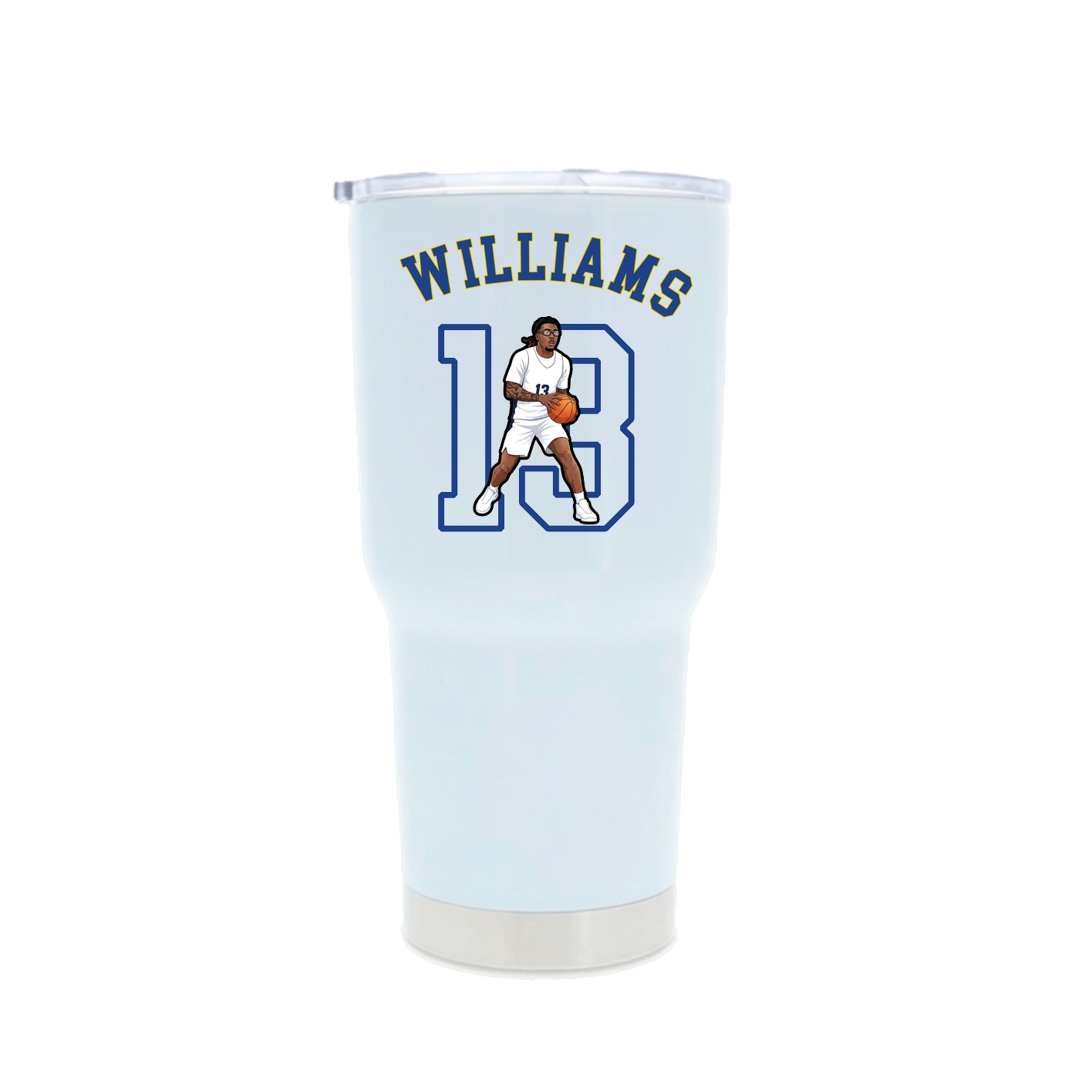 30oz Stainless Steel Tumbler — Shirsey Arch in White