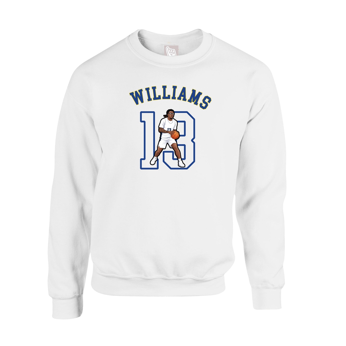 Fleece Crew — Shirsey Arch in White