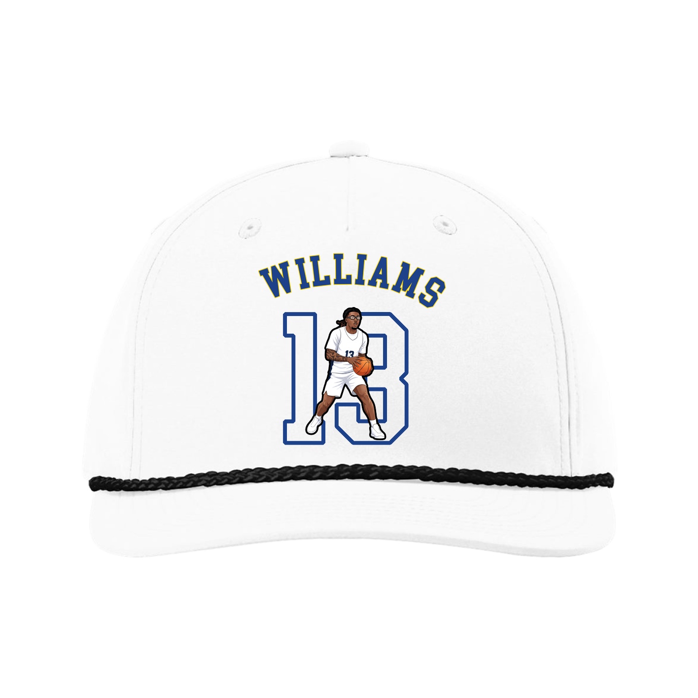 Five-Panel Classic Rope Cap — Shirsey Arch in White