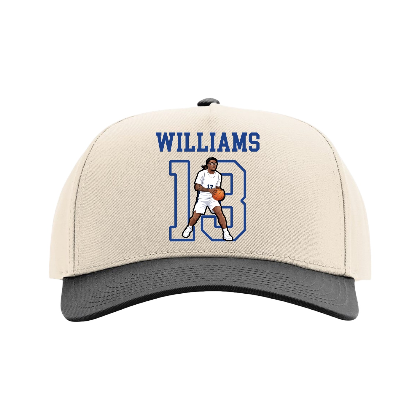 Full Fabric Five-Panel Champ Cap — Shirsey in Cream/Black