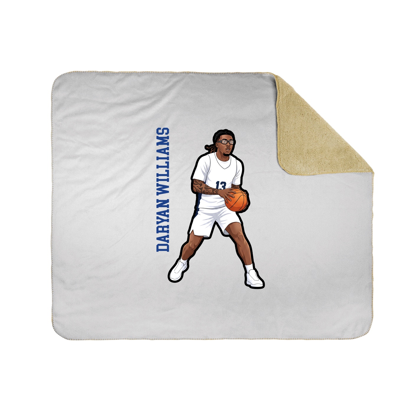 Throw Blanket — Name Vertical in White