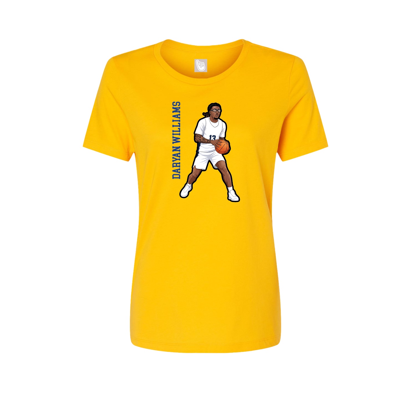Womens Tee — Name Vertical in Gold
