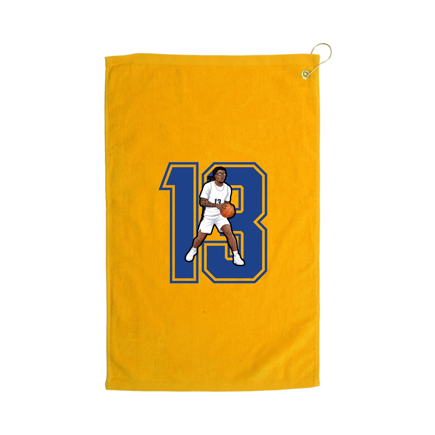 Golf Towel — Number in Gold