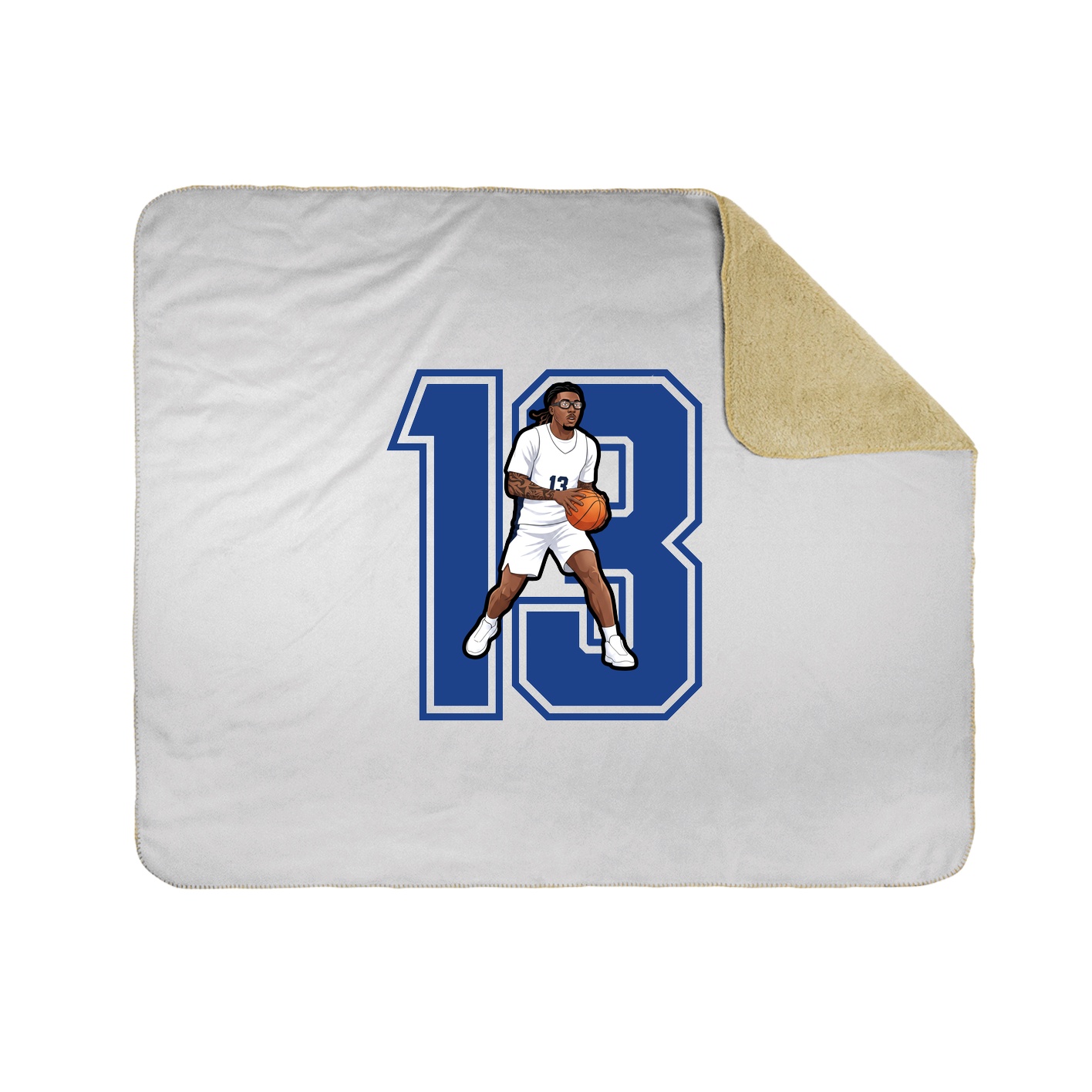 Throw Blanket — Number in White