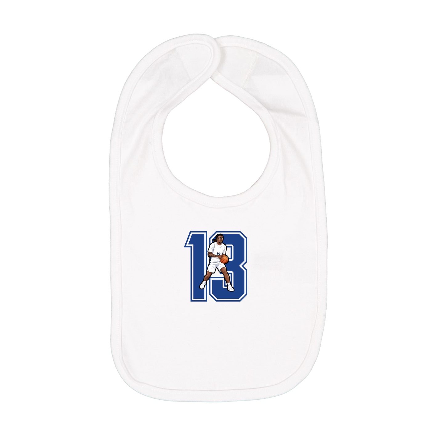Infant Bib — Number in White