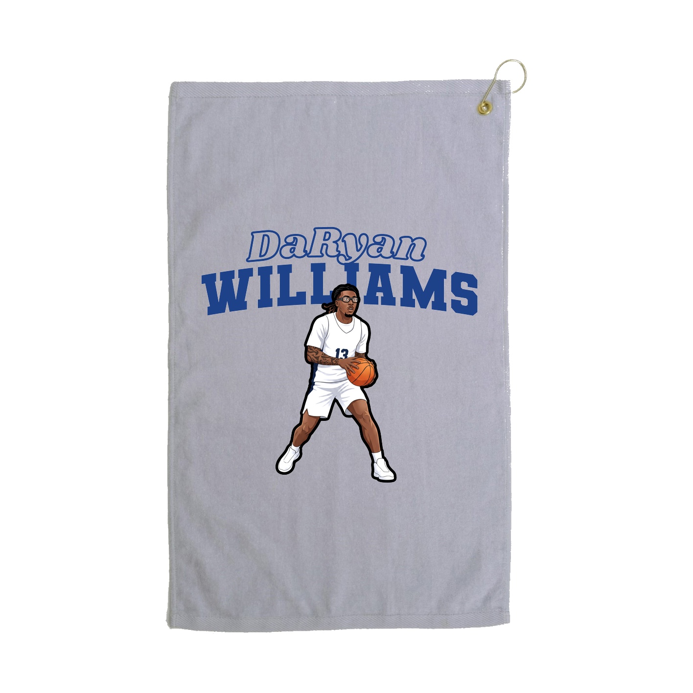 Golf Towel — Name Arch in Grey
