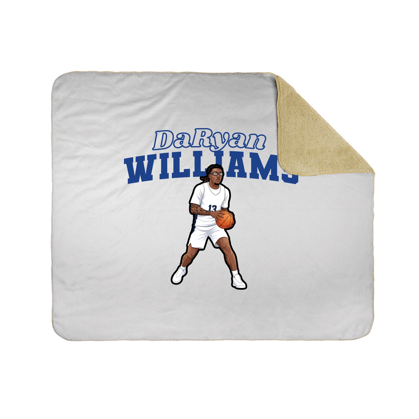 Throw Blanket — Name Arch in White