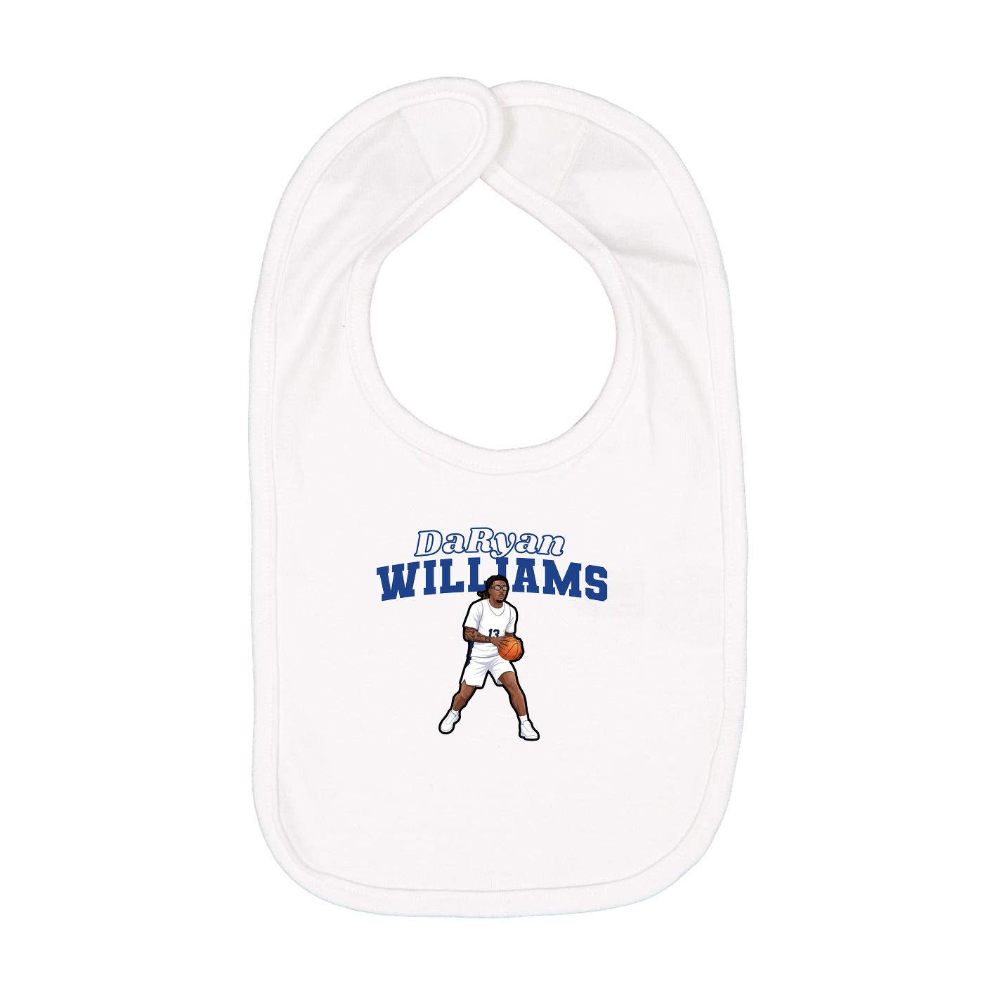 Infant Bib — Name Arch in White
