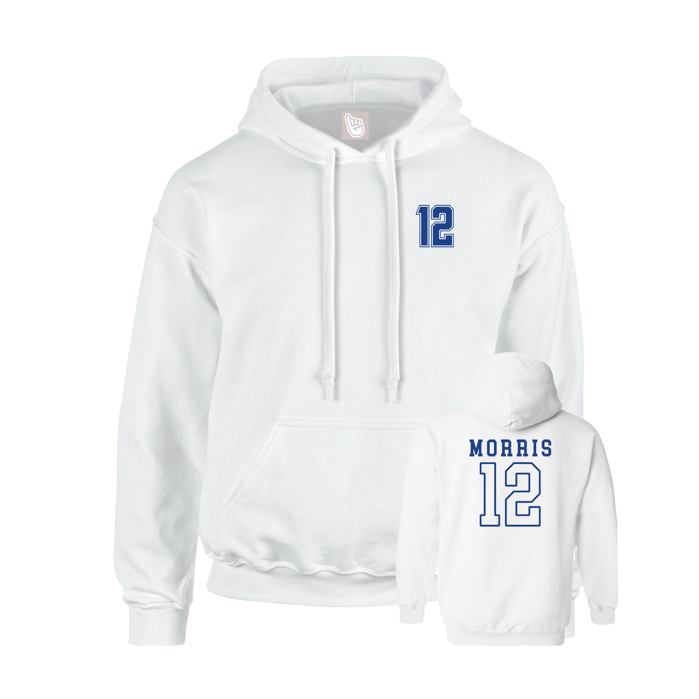 Hoodie — Chest Back in White