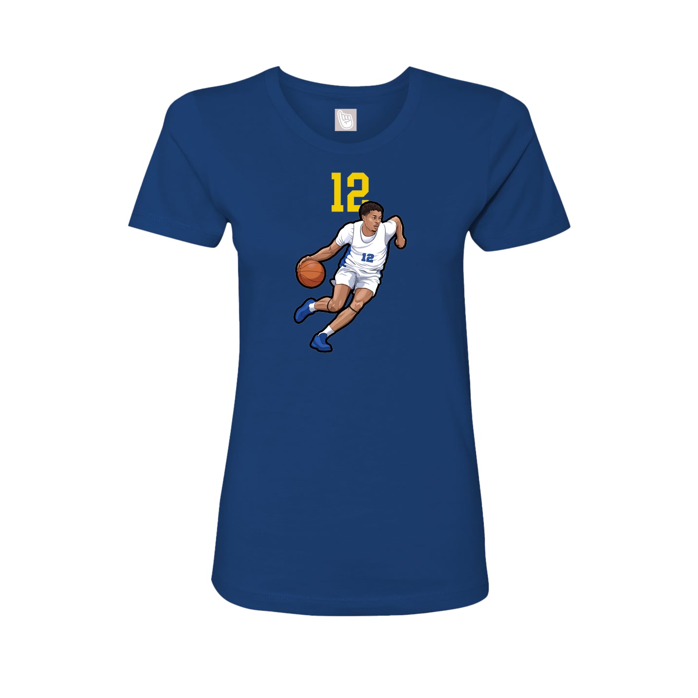Fitted Women's Tee — Number Top in Royal
