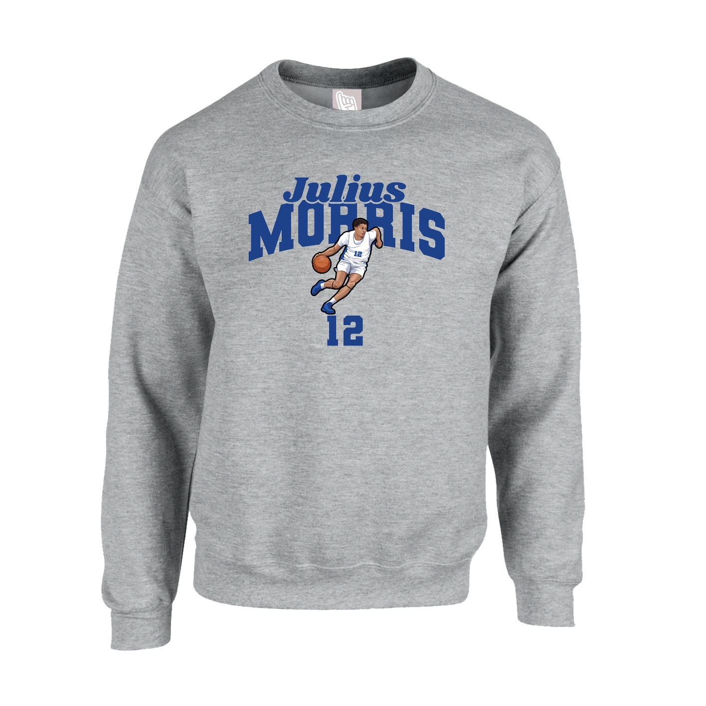 Fleece Crew — Signature Arch in Grey