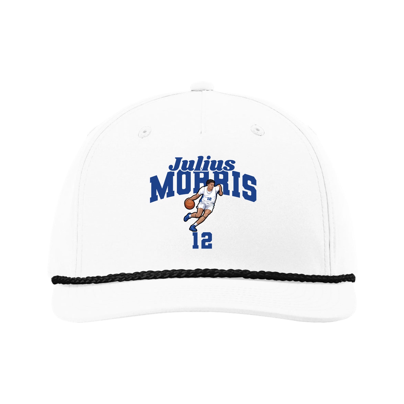 Five-Panel Classic Rope Cap — Signature Arch in White