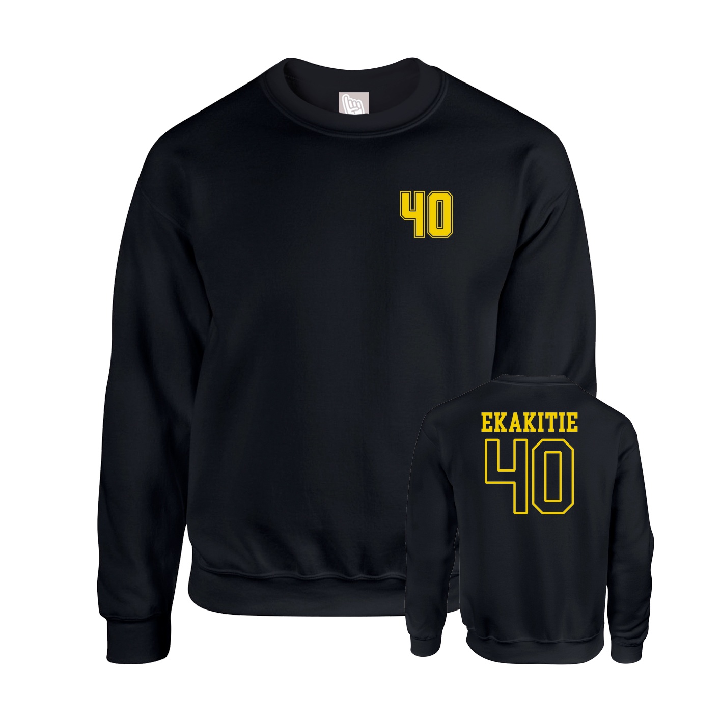 Fleece Crew — Chest Back in Black