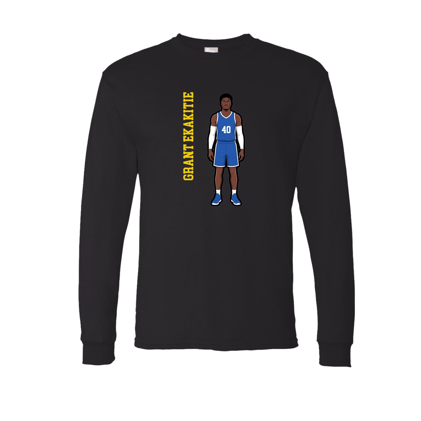 Long Sleeve Tee — Name Vertical in Black