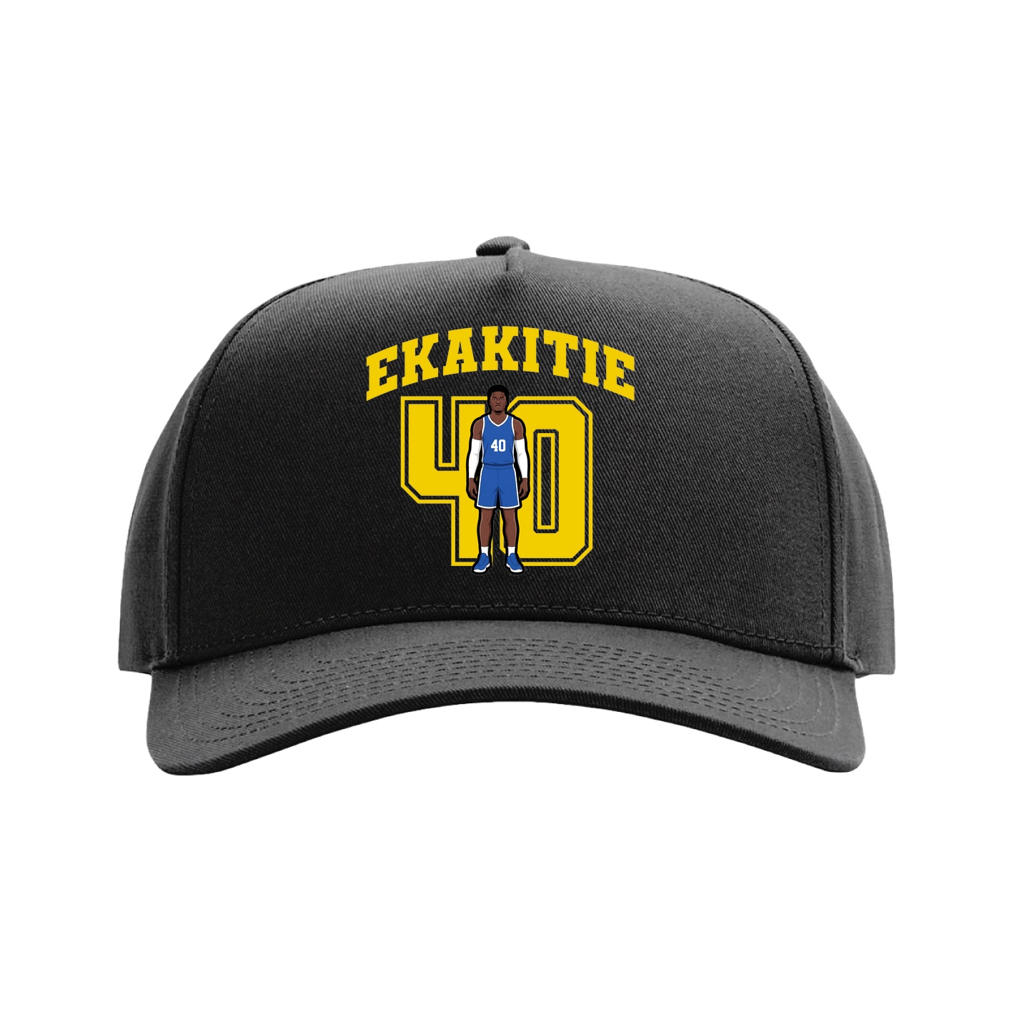 Full Fabric Five-Panel Champ Cap — Number in Black