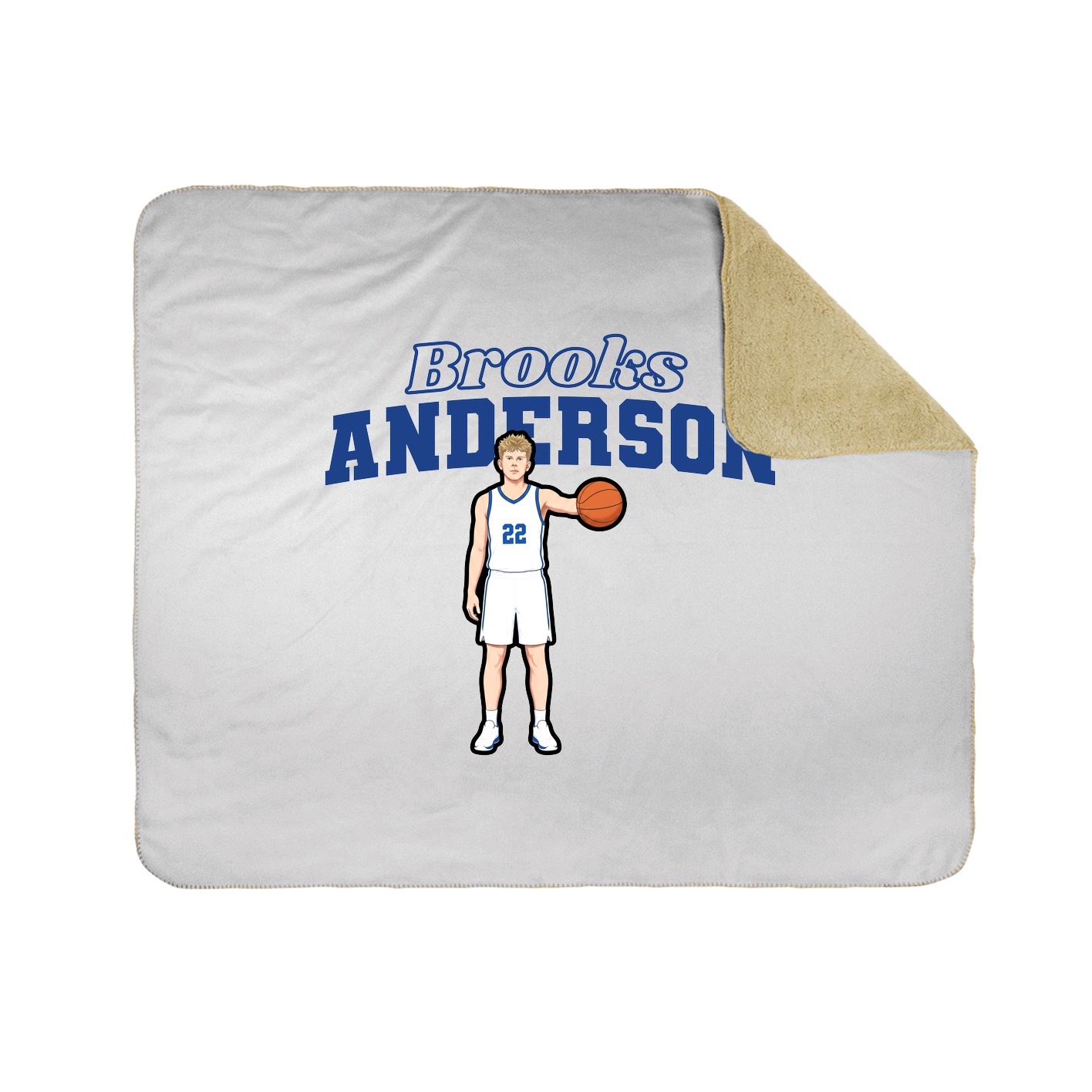Throw Blanket — Name Arch in White