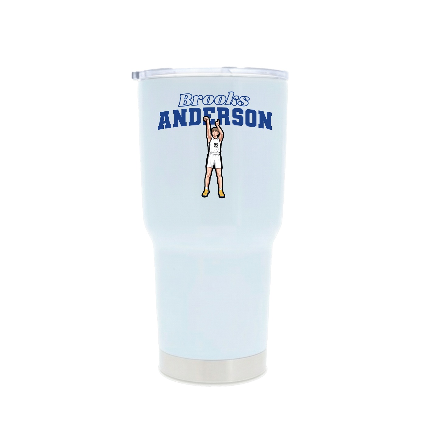 30oz Stainless Steel Tumbler — Name Arch in White