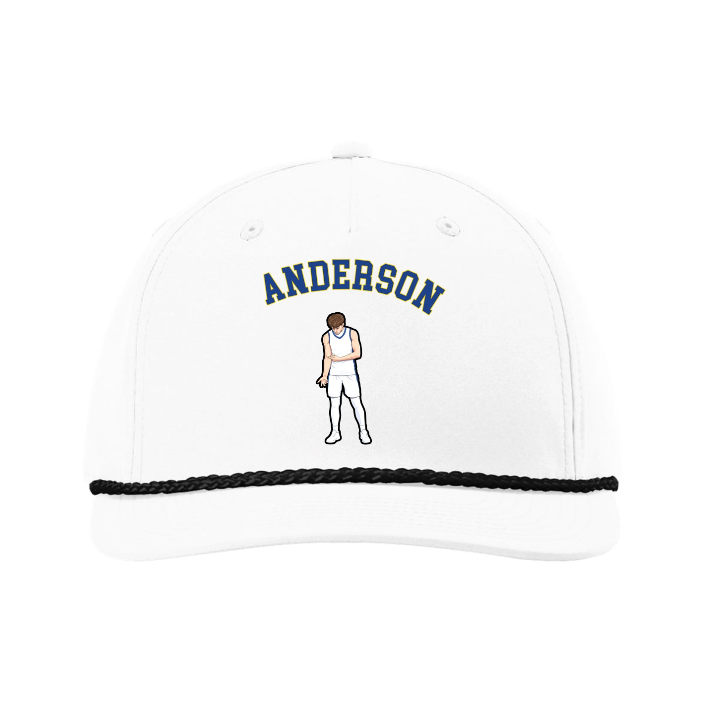 Five-Panel Classic Rope Cap — Shirsey Arch in White