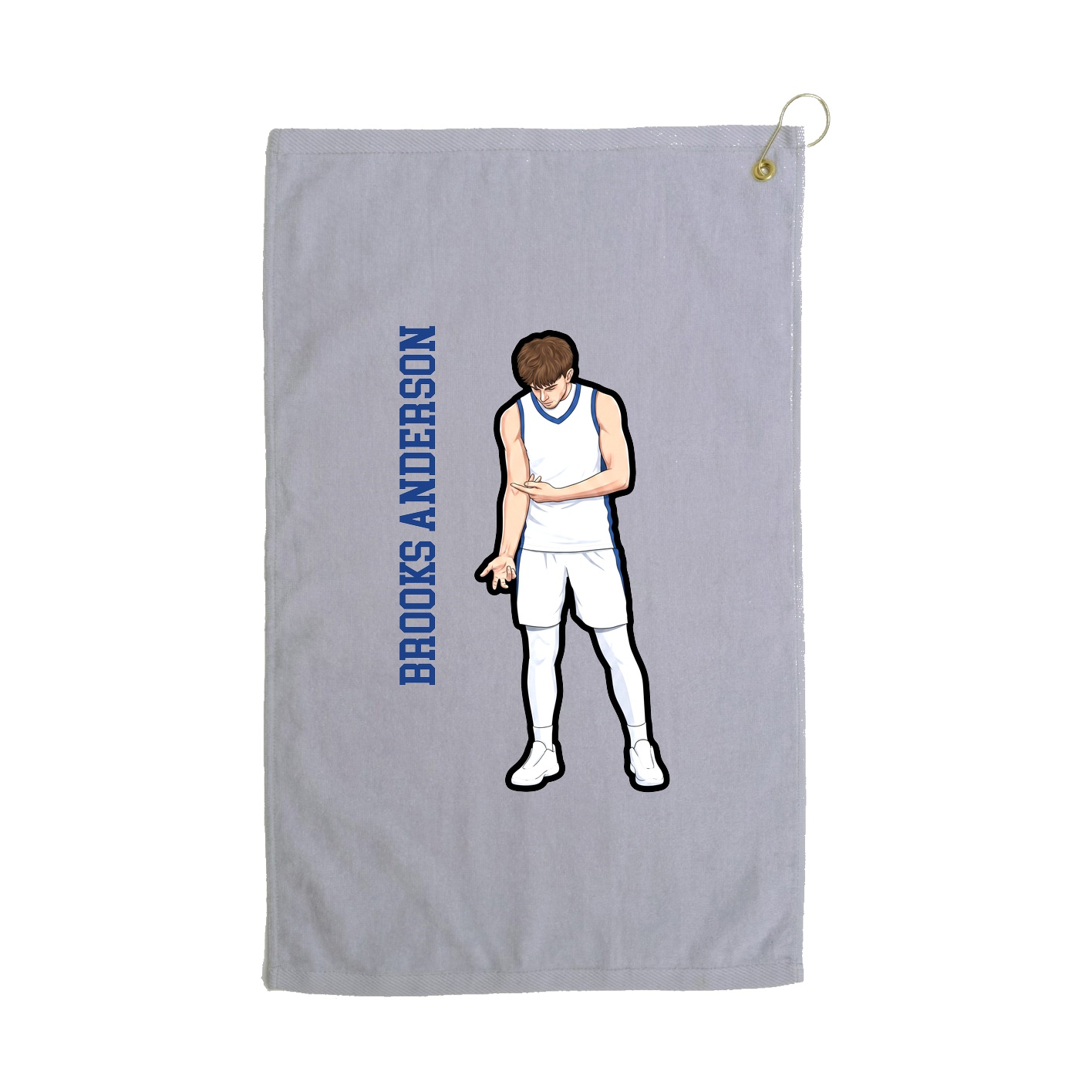 Golf Towel — Name Vertical in Grey