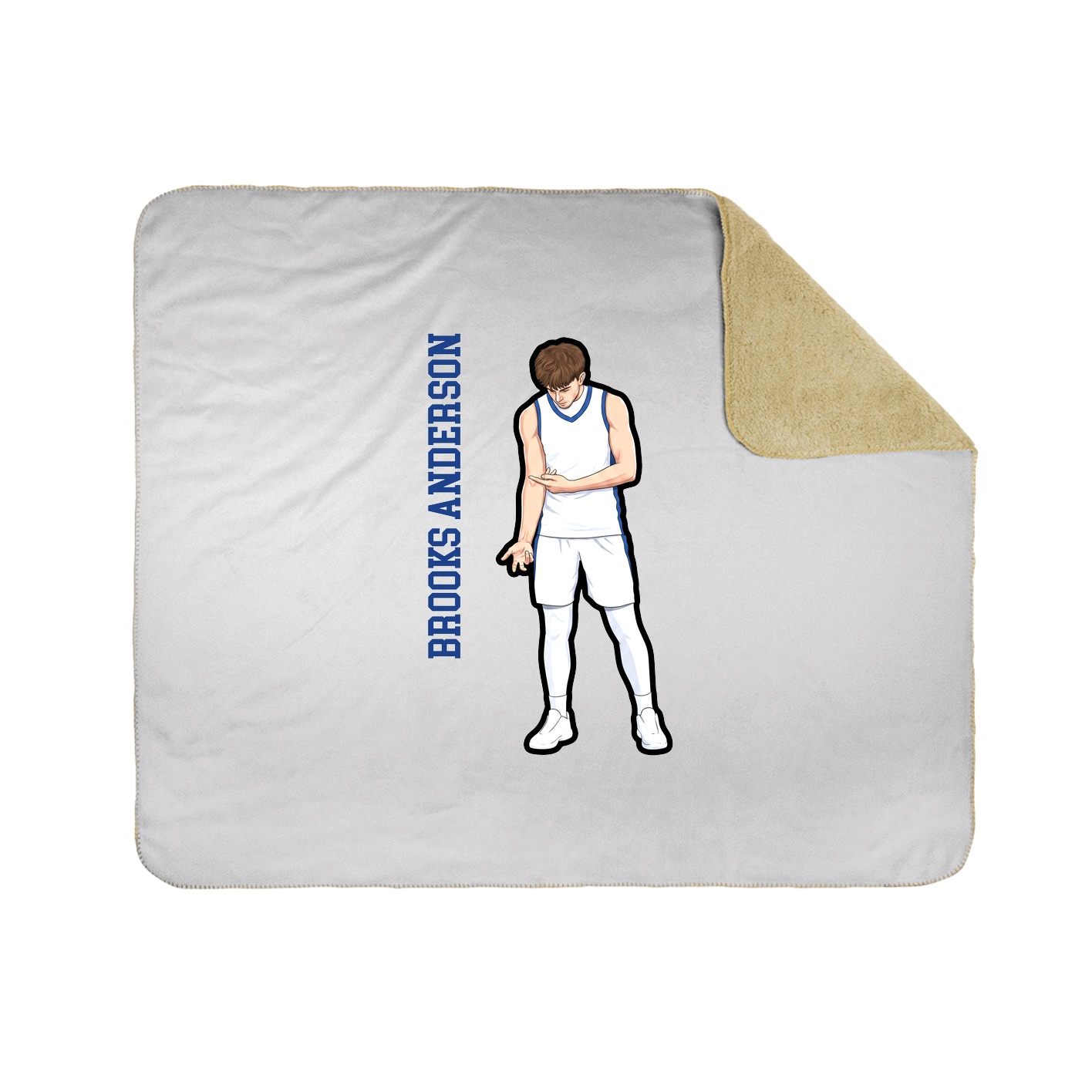 Throw Blanket — Name Vertical in White