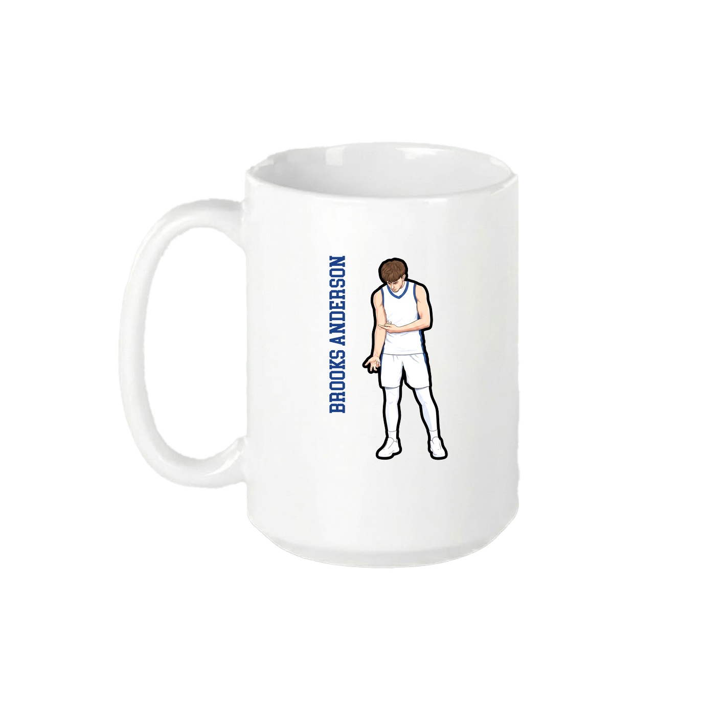 15oz Coffee Mug — Name Vertical in White
