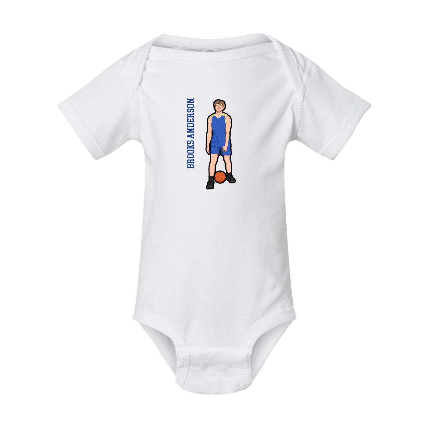 Baby Onesie — Name Vertical in White