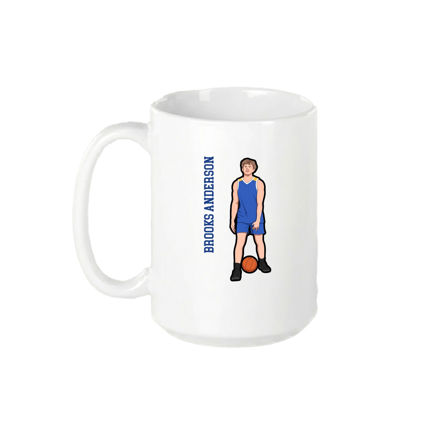 15oz Coffee Mug — Name Vertical in White
