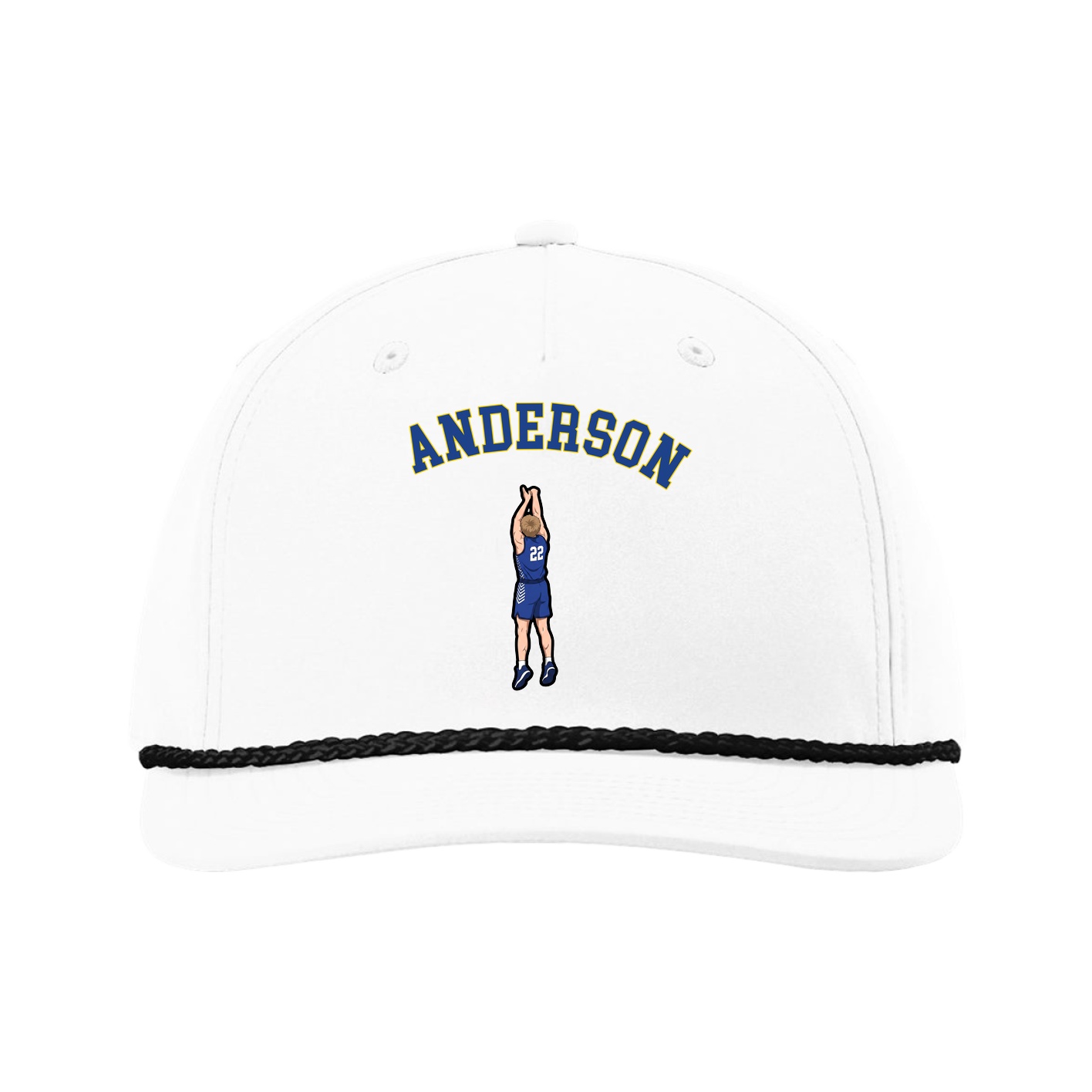 Five-Panel Classic Rope Cap — Shirsey Arch in White