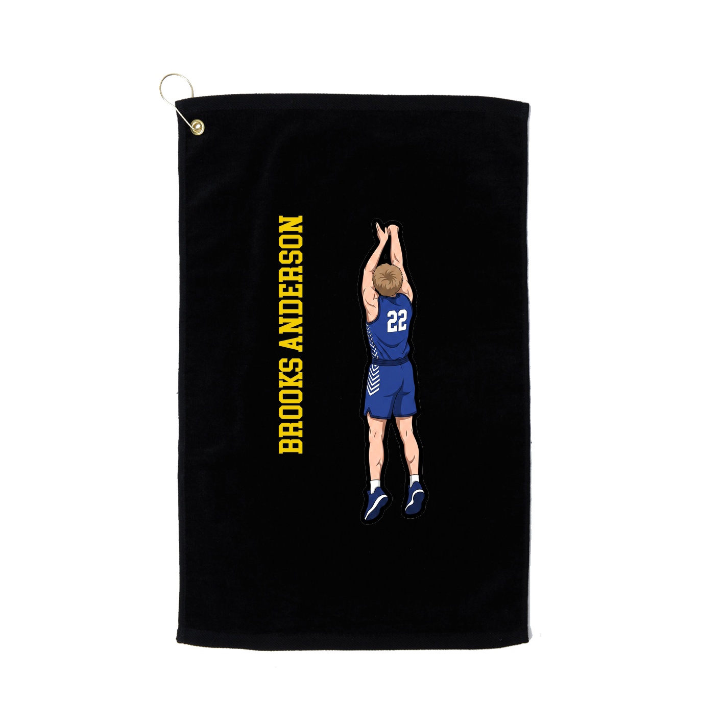 Golf Towel — Name Vertical in Black