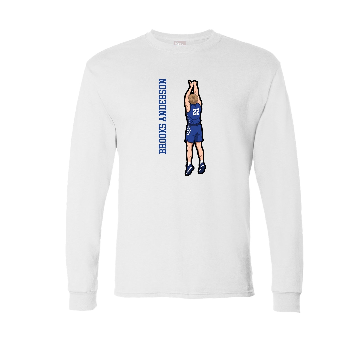 Long Sleeve Tee — Name Vertical in White