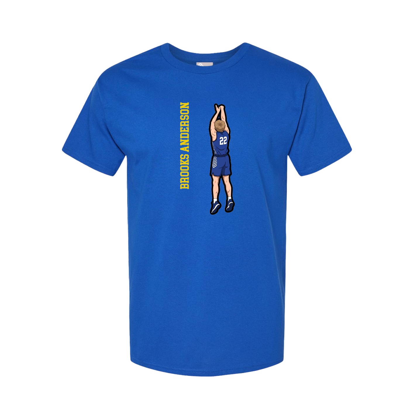 Youth Tee — Name Vertical in Royal