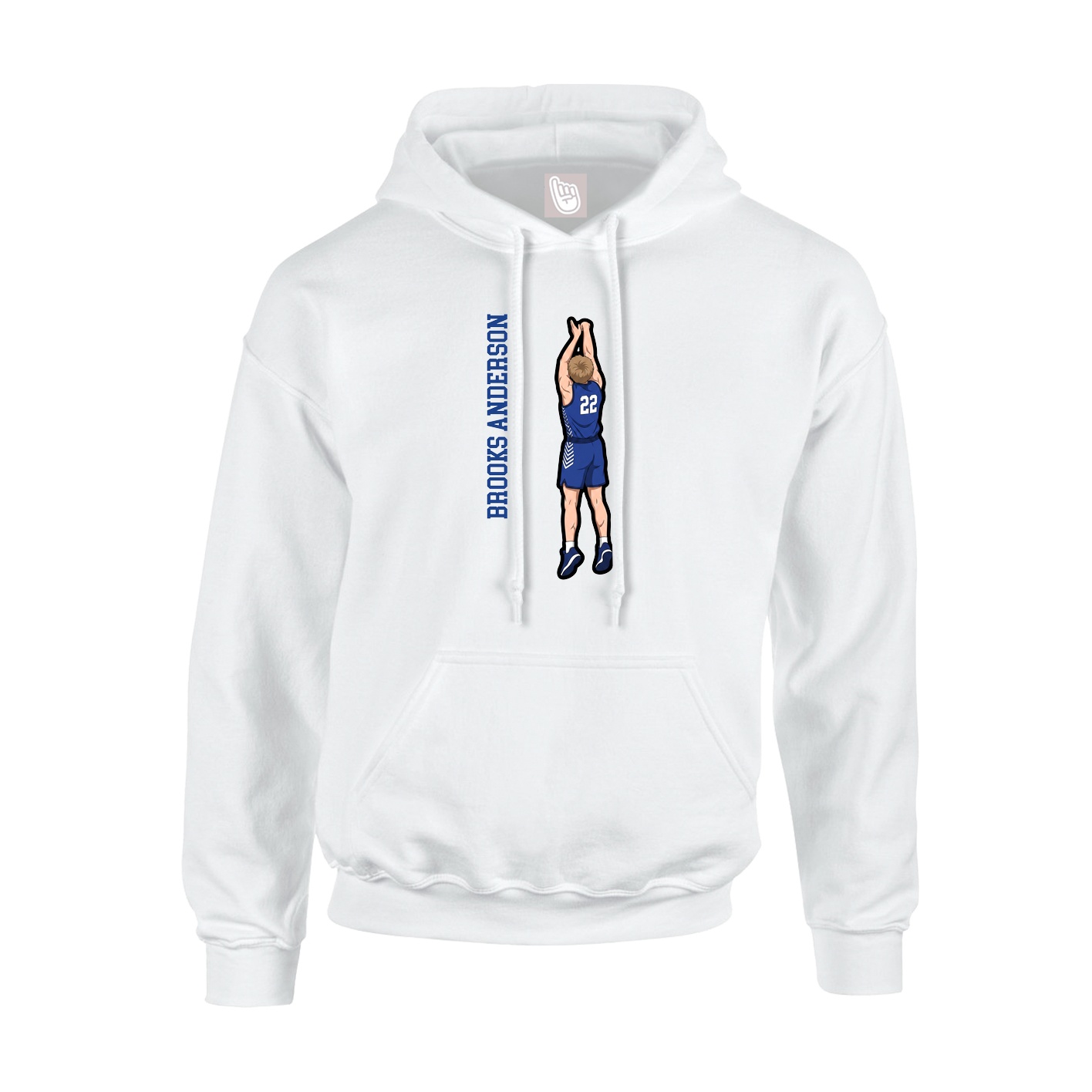 Hoodie — Name Vertical in White