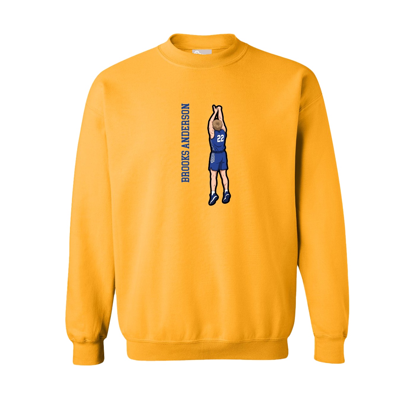 Fleece Crew — Name Vertical in Gold