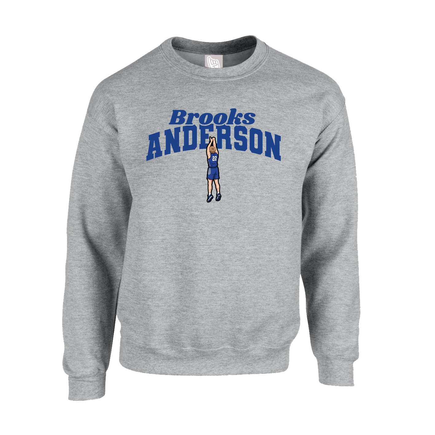 Fleece Crew — Signature Arch in Grey
