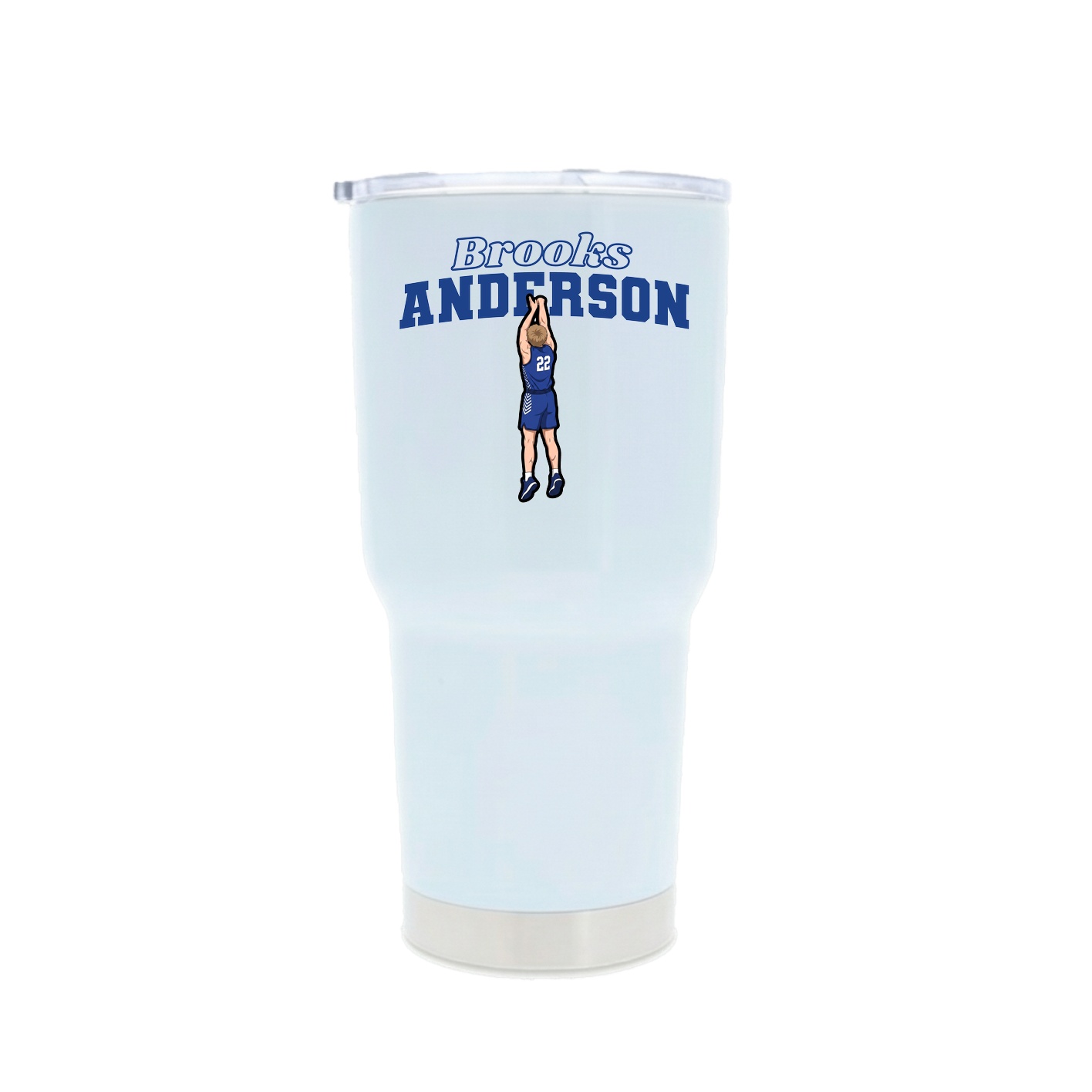 30oz Stainless Steel Tumbler — Name Arch in White