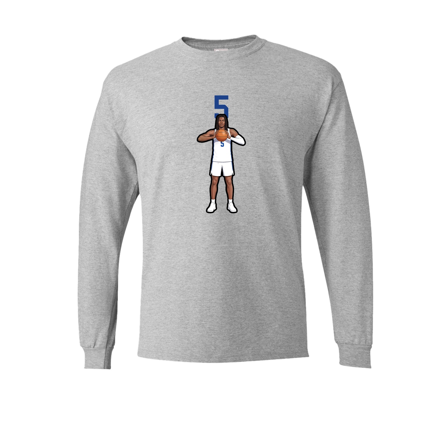 Long Sleeve Tee — Number Top in Grey