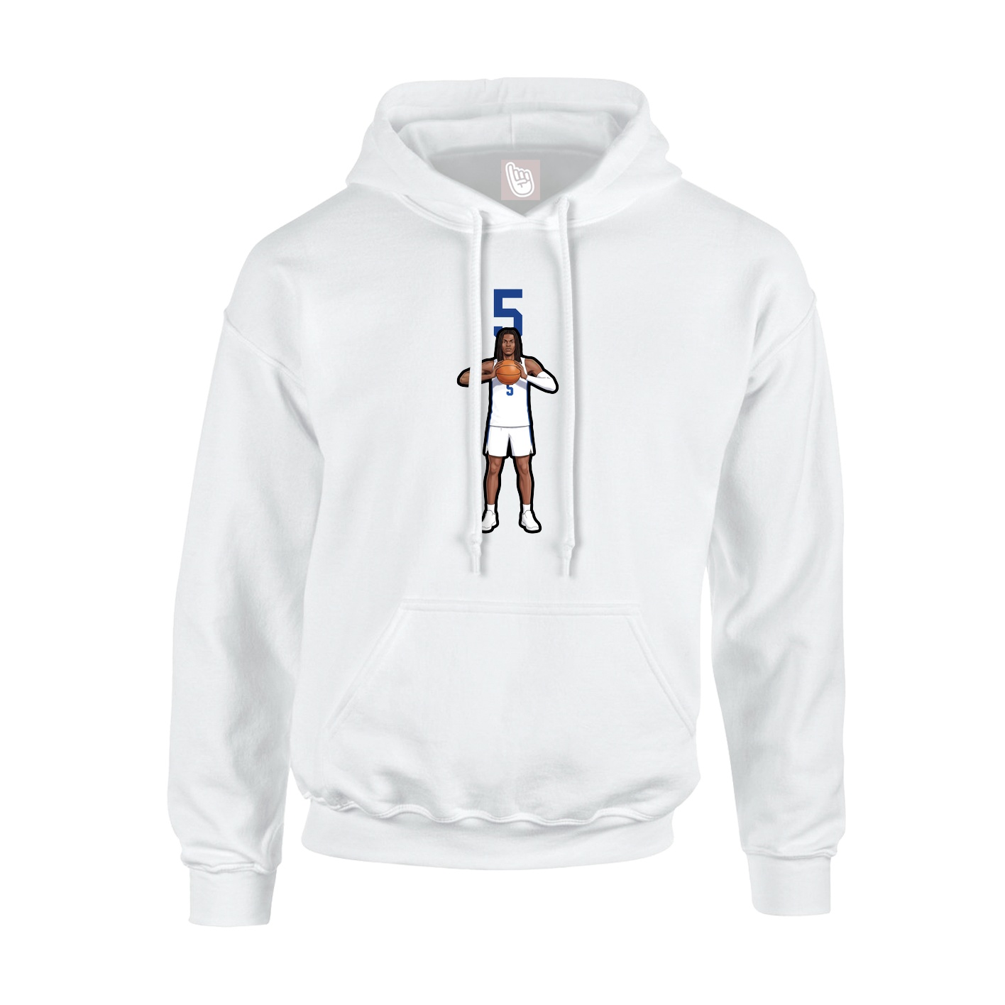 Hoodie — Number Top in White