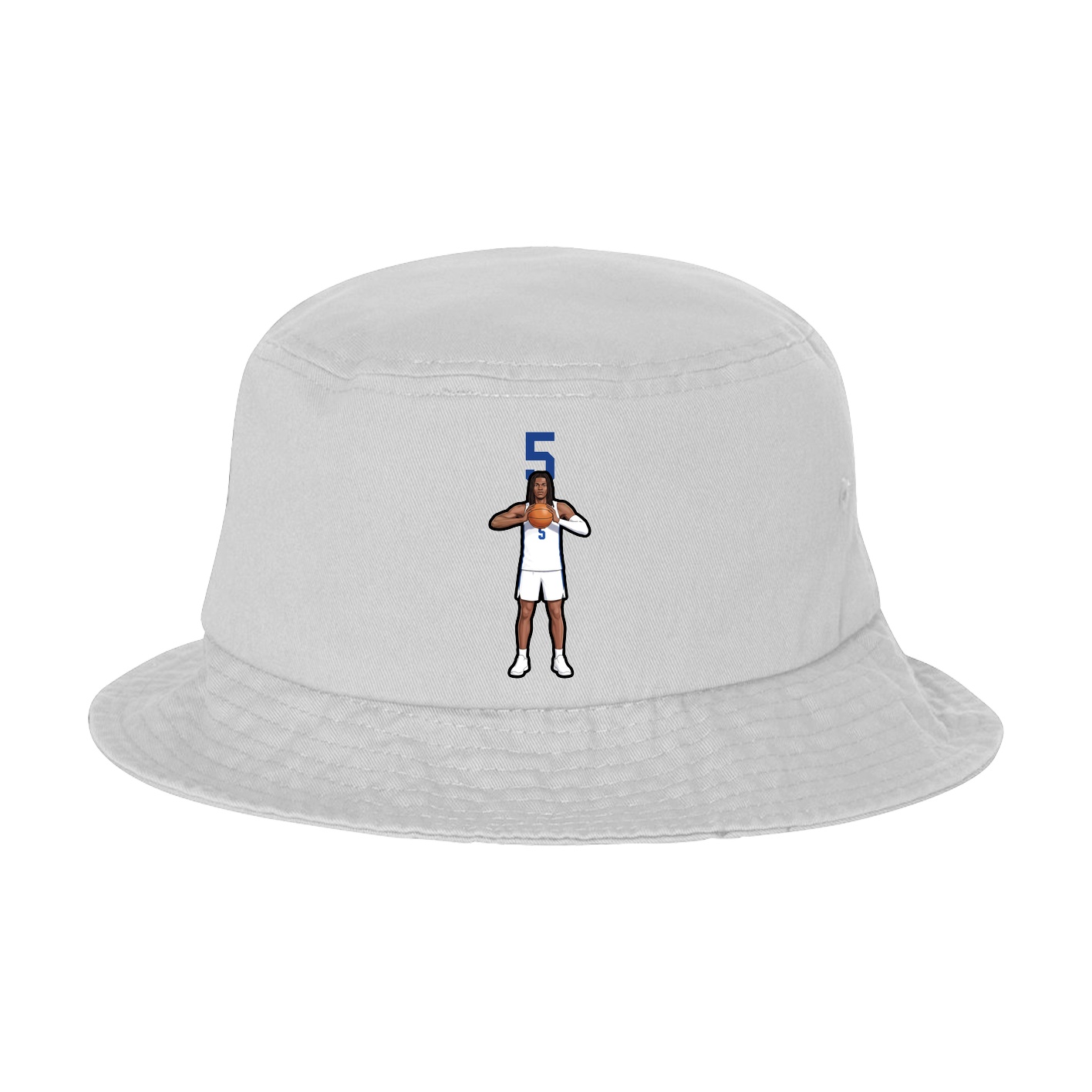 Bucket Cap — Number Top in White