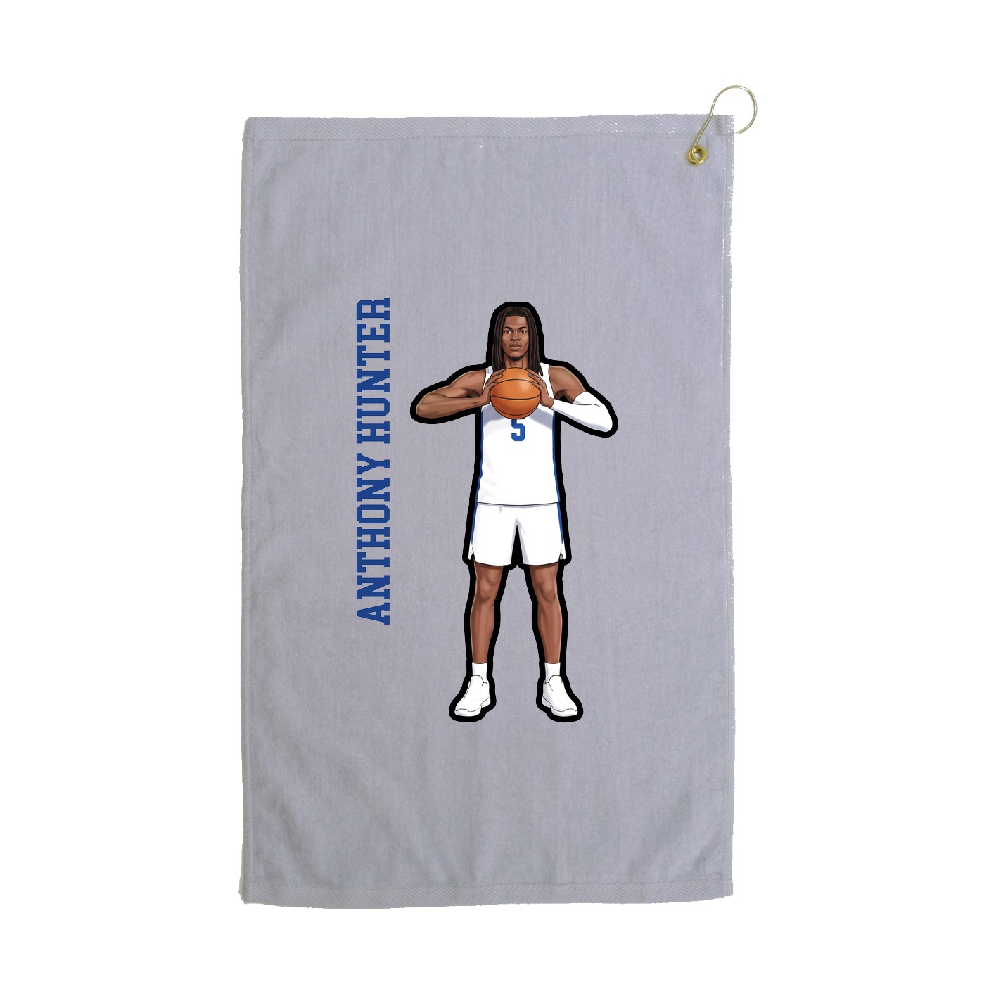 Golf Towel — Name Vertical in Grey