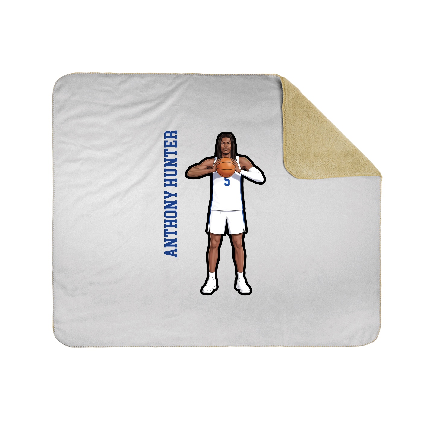 Throw Blanket — Name Vertical in White