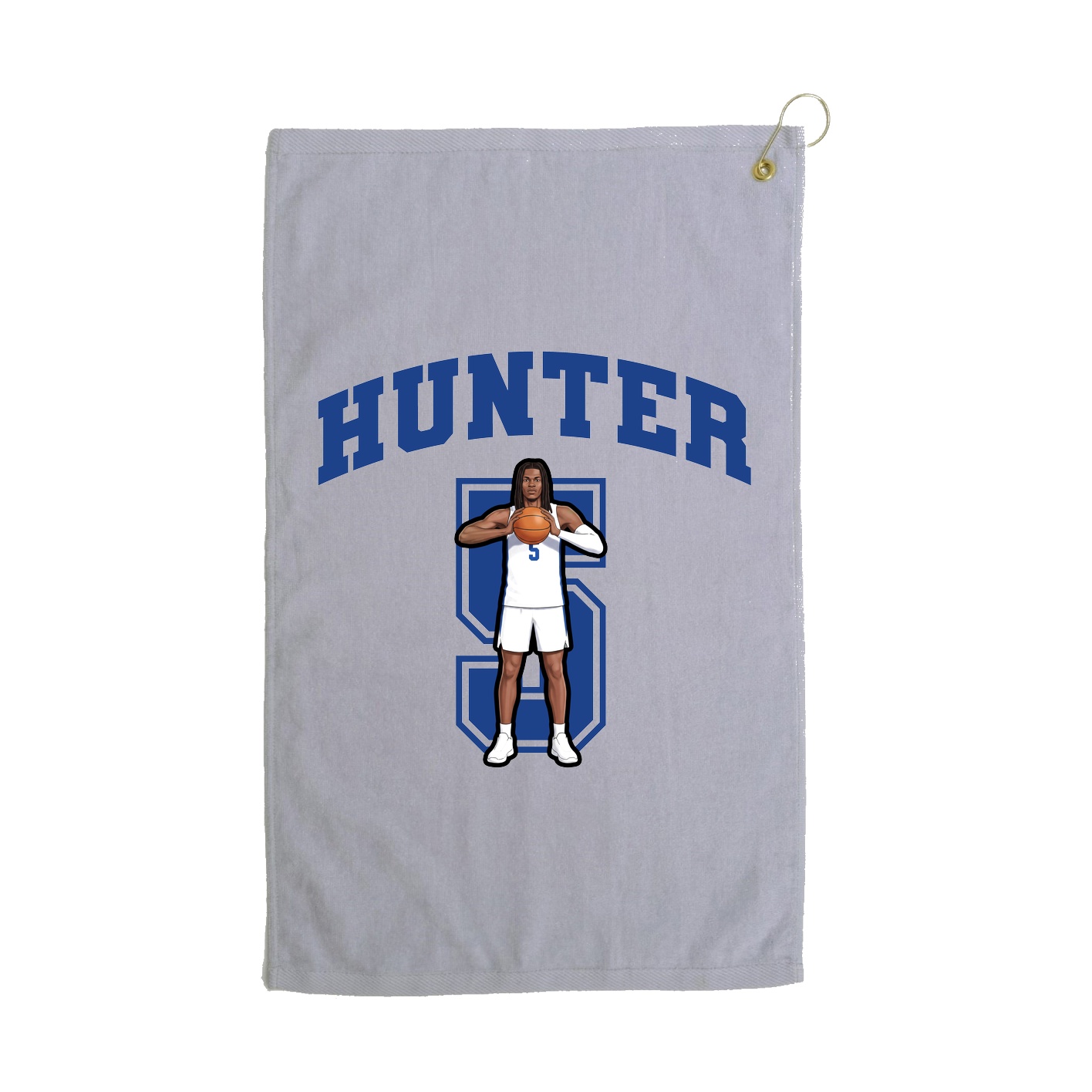 Golf Towel — Number in Grey
