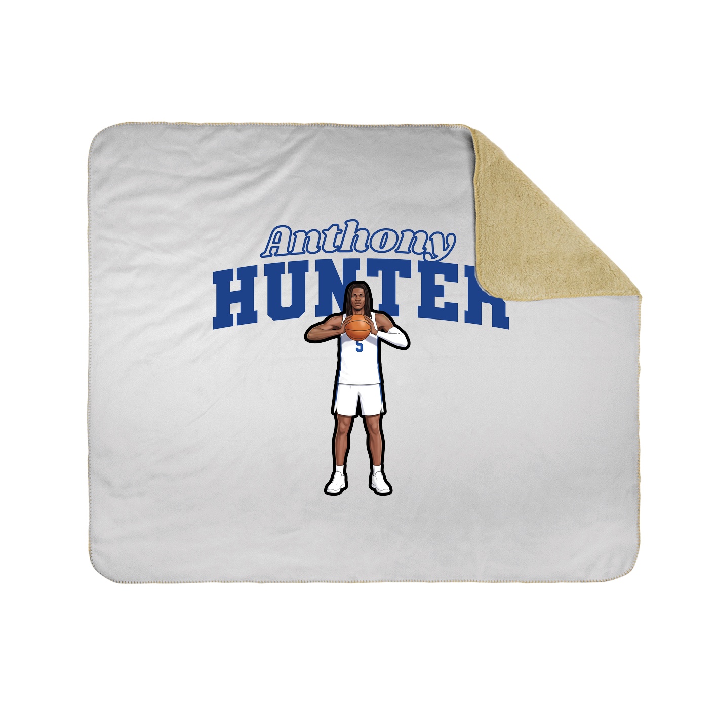 Throw Blanket — Name Arch in White