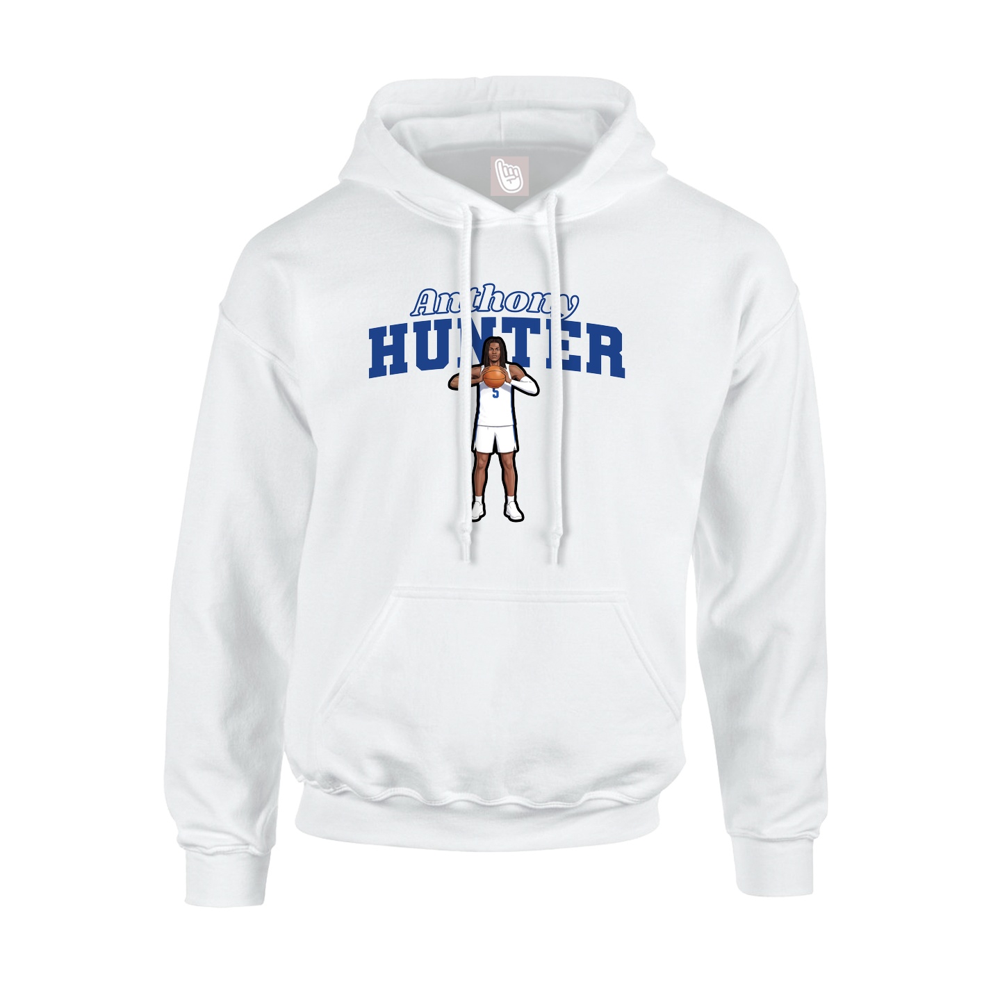 Youth Hoodie — Name Arch in White