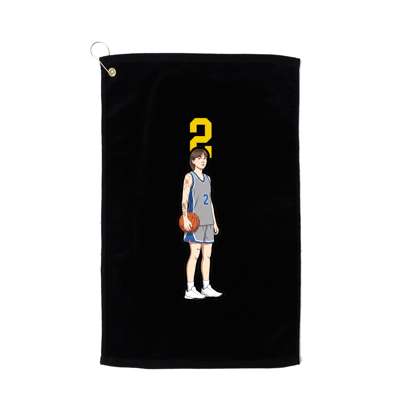 Golf Towel — Number Top in Black