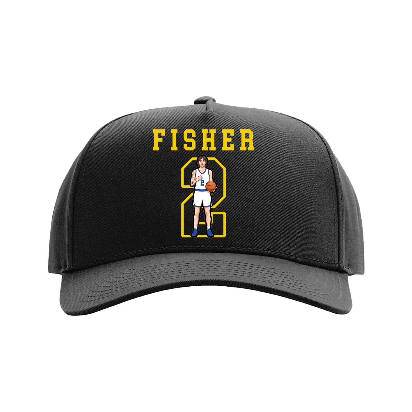 Full Fabric Five-Panel Champ Cap — Shirsey in Black