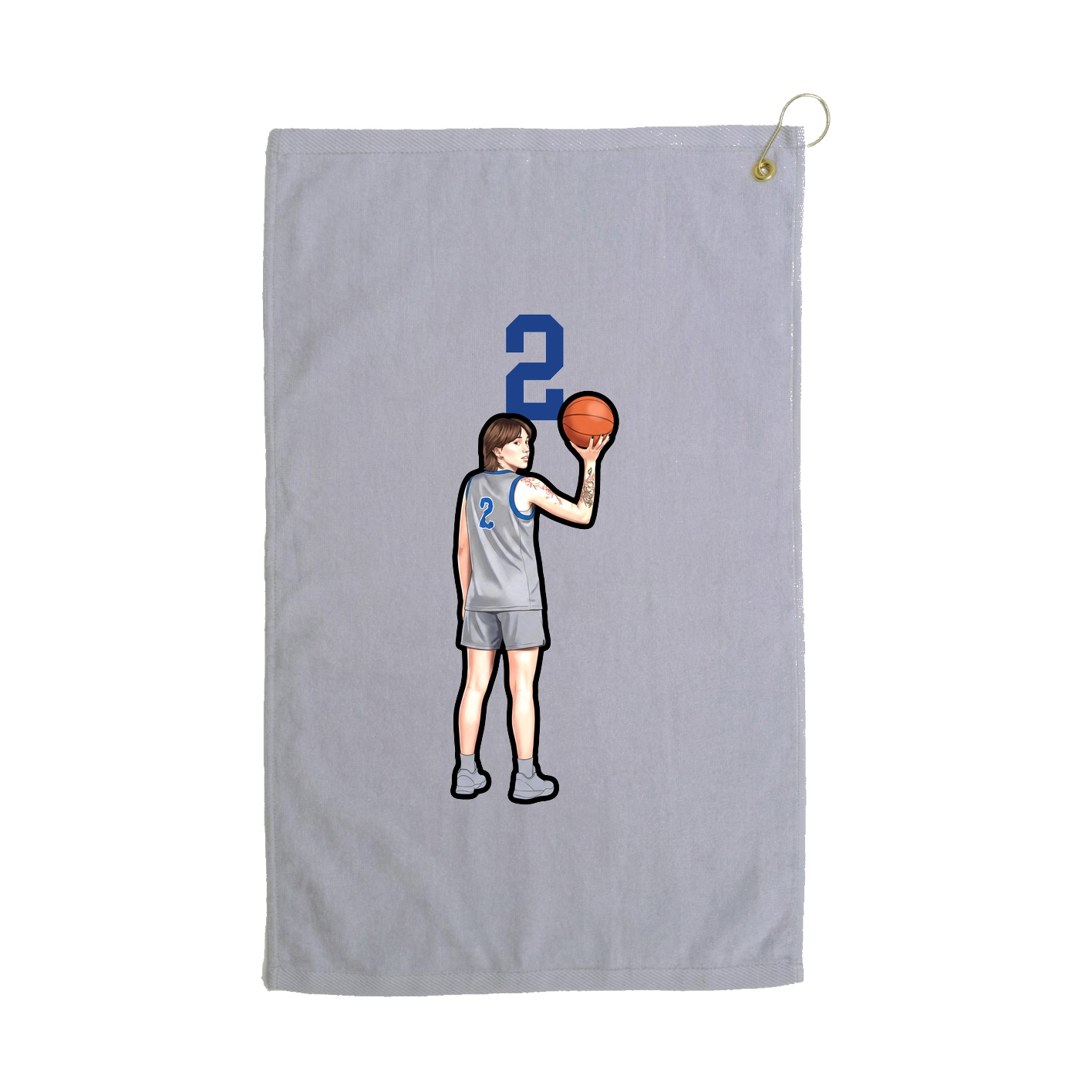 Golf Towel — Number Top in Grey